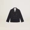 Dunkelblauer zweireihiger Knopfblazer für Jungen