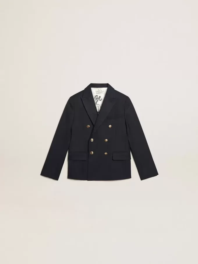 Dunkelblauer zweireihiger Knopfblazer für Jungen
