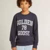 Dunkelblaues Sweatshirt für Jungen mit weißem Aufdruck Dunkelblaues Sweatshirt für Jungen mit weißem Aufdruck