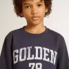 Dunkelblaues Sweatshirt für Jungen mit weißem Aufdruck Dunkelblaues Sweatshirt für Jungen mit weißem Aufdruck