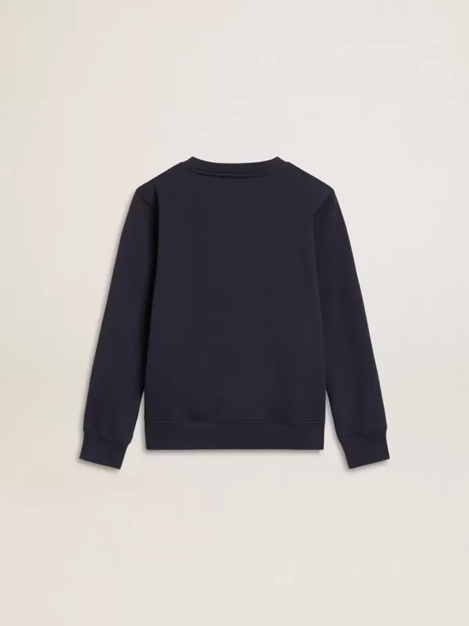 Dunkelblaues Sweatshirt für Jungen mit weißem Aufdruck Dunkelblaues Sweatshirt für Jungen mit weißem Aufdruck