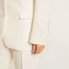 Einreihige Oversize-Jacke in Weiß mit Seideneffekt und Stickerei Einreihige Oversize-Jacke in Weiß mit Seideneffekt und Stickerei