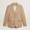 Einreihiger Blazer in Sandfarbe mit Hornknöpfen Einreihiger Blazer in Sandfarbe mit Hornknöpfen