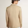 Einreihiger Blazer in Sandfarbe mit Hornknöpfen Einreihiger Blazer in Sandfarbe mit Hornknöpfen
