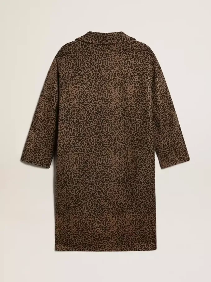 Einreihiger Cocoon-Mantel für Damen aus Wolle mit Jacquard-Motiv