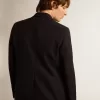 Einreihiger Herrenblazer aus dunkelblauer Wollgabardine