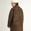Einreihiger Mädchenmantel aus Wolle mit Jacquard-Tierprint Einreihiger Mädchenmantel aus Wolle mit Jacquard-Tierprint