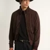 Fliegerjacke aus dunkelbraunem Wildleder aus der Golden Collection Fliegerjacke aus dunkelbraunem Wildleder aus der Golden Collection