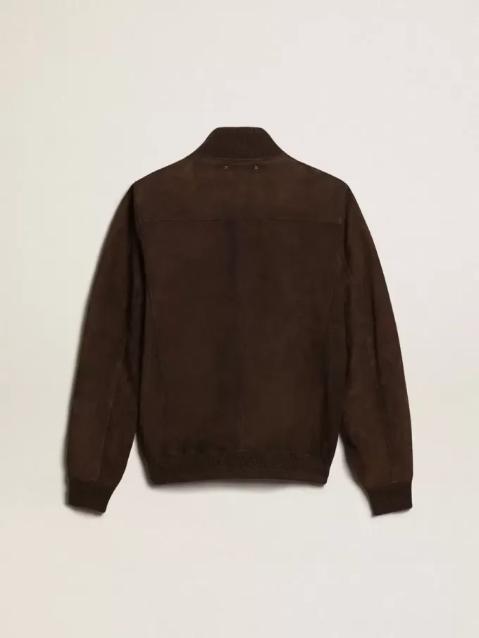 Fliegerjacke aus dunkelbraunem Wildleder aus der Golden Collection Fliegerjacke aus dunkelbraunem Wildleder aus der Golden Collection