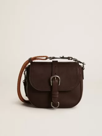 Francis Tasche für Damen, klein, aus dunkelbraunem Leder
