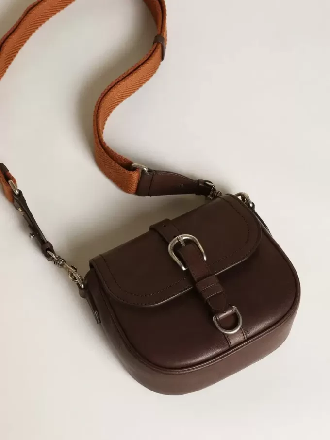 Francis Tasche für Damen, klein, aus dunkelbraunem Leder Francis Tasche für Damen, klein, aus dunkelbraunem Leder