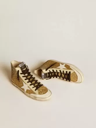 Francy Penstar in Goldglitter mit weißem Lederstern