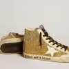 Francy Penstar in Goldglitter mit weißem Lederstern Francy Penstar in Goldglitter mit weißem Lederstern