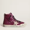 Francy Sneakers mit Pailletten und handgeschriebenem Schriftzug auf der Außensohle