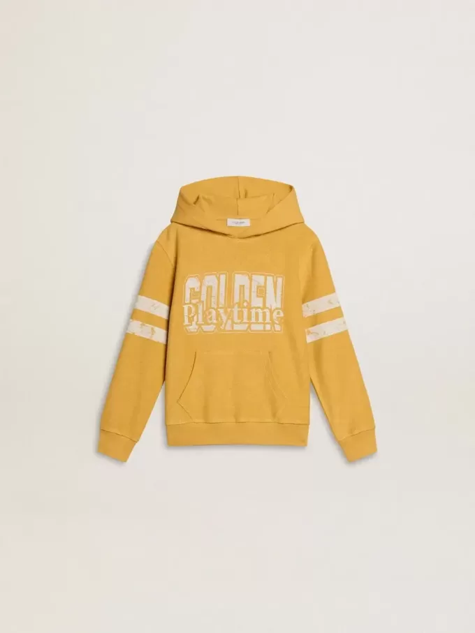 Gelbes Sweatshirt für Kinder mit Vintage-Print Gelbes Sweatshirt für Kinder mit Vintage-Print