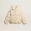 Gepolsterte Öko-Daunenjacke mit Reißverschluss und Kapuze Gepolsterte Öko-Daunenjacke mit Reißverschluss und Kapuze