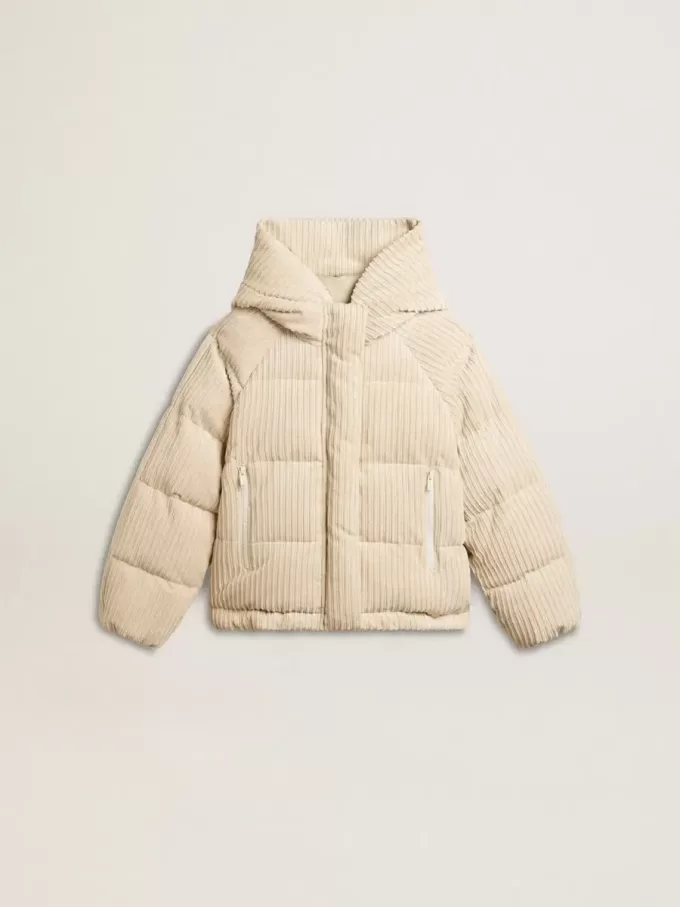 Gepolsterte Öko-Daunenjacke mit Reißverschluss und Kapuze Gepolsterte Öko-Daunenjacke mit Reißverschluss und Kapuze