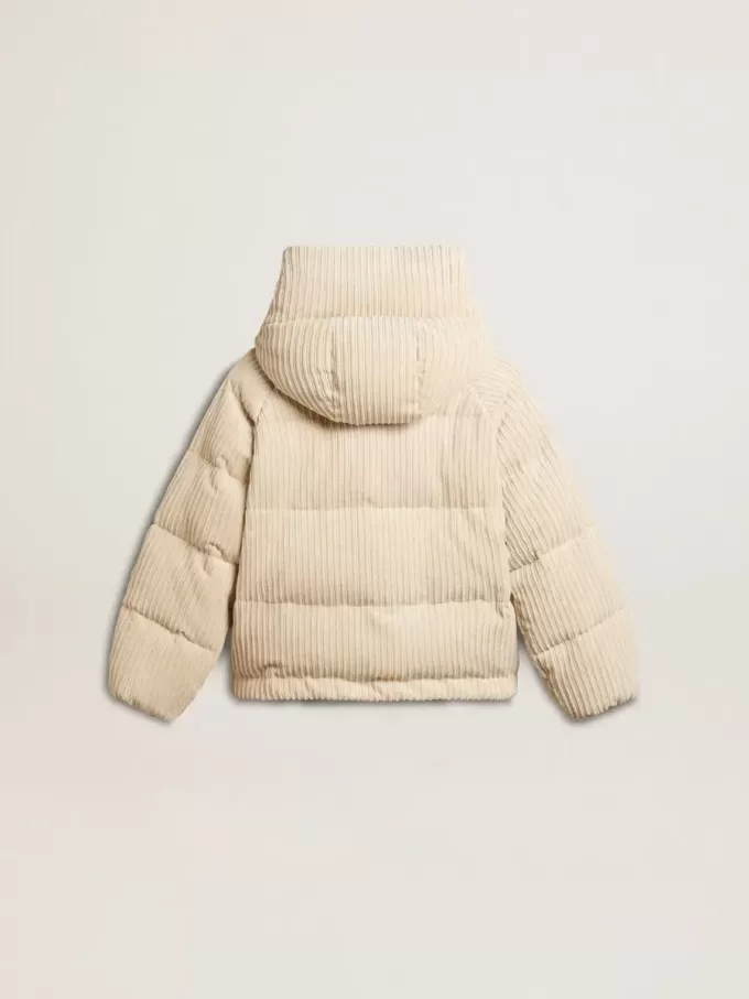 Gepolsterte Öko-Daunenjacke mit Reißverschluss und Kapuze Gepolsterte Öko-Daunenjacke mit Reißverschluss und Kapuze