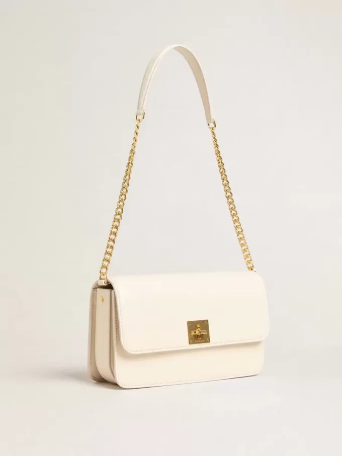 Gioia Tasche aus butterfarbenem Leder mit Golddetails