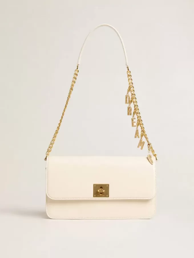 Gioia Tasche aus butterfarbenem Leder mit Golddetails