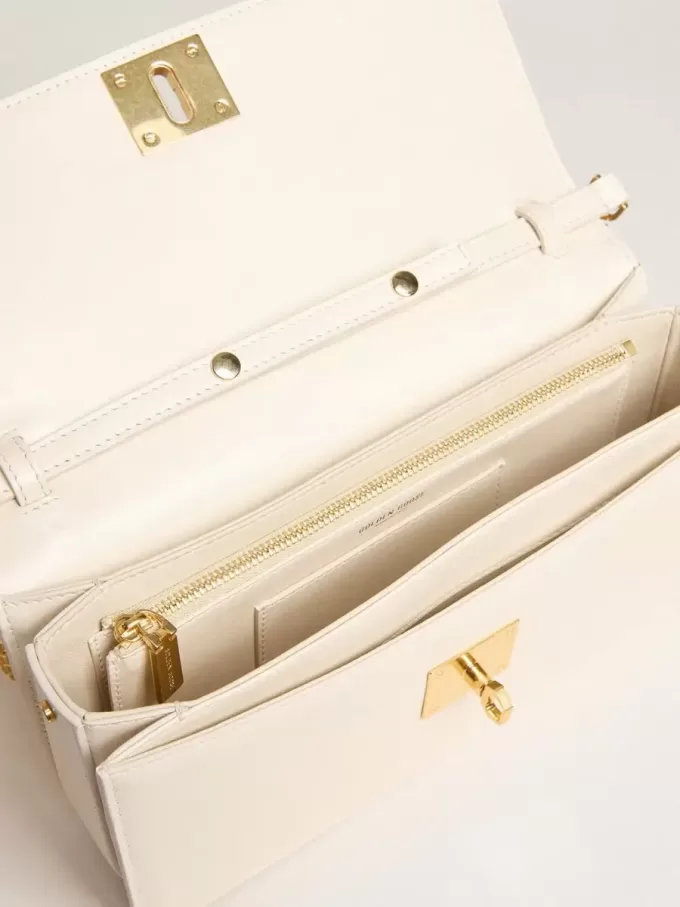 Gioia Tasche aus butterfarbenem Leder mit Golddetails
