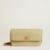 Gioia Tasche aus mineralgrauem Schafsleder mit goldenen Details