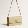 Gioia Tasche aus mineralgrauem Schafsleder mit goldenen Details