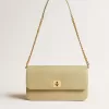 Gioia Tasche aus mineralgrauem Schafsleder mit goldenen Details