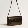 Gioia-Tasche aus schwarzem Glanzleder mit Metalldetails