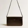 Gioia-Tasche aus schwarzem Glanzleder mit Metalldetails