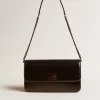 Gioia-Tasche aus schwarzem Glanzleder mit Metalldetails