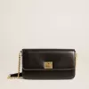 Gioia Tasche aus schwarzem Leder mit Golddetails Gioia Tasche aus schwarzem Leder mit Golddetails