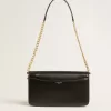 Gioia Tasche aus schwarzem Leder mit Golddetails Gioia Tasche aus schwarzem Leder mit Golddetails