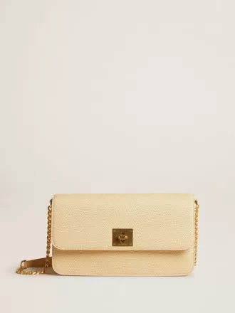 Gioia Tasche aus vanillefarbenem Schafsleder mit goldenen Details