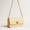 Gioia Tasche aus vanillefarbenem Schafsleder mit goldenen Details Gioia Tasche aus vanillefarbenem Schafsleder mit goldenen Details