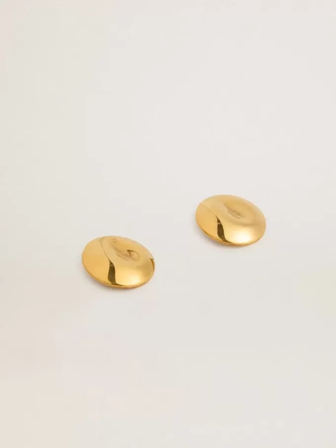 Goldfarbene kreisförmige Ohrringe