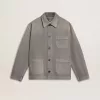 Graue Herren-Jeansjacke mit Nieten Graue Herren-Jeansjacke mit Nieten