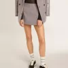 Graue Mini-Shorts für Damen aus Hahnentritt-Wolle Graue Mini-Shorts für Damen aus Hahnentritt-Wolle