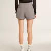Graue Mini-Shorts für Damen aus Hahnentritt-Wolle Graue Mini-Shorts für Damen aus Hahnentritt-Wolle