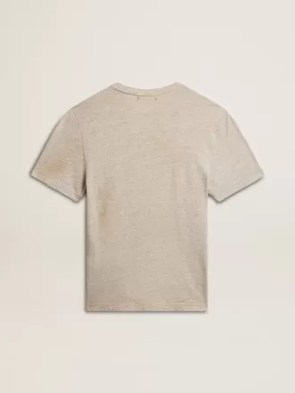 Graues Baumwoll-T-Shirt für Herren mit Vintage-Print auf der Vorderseite
