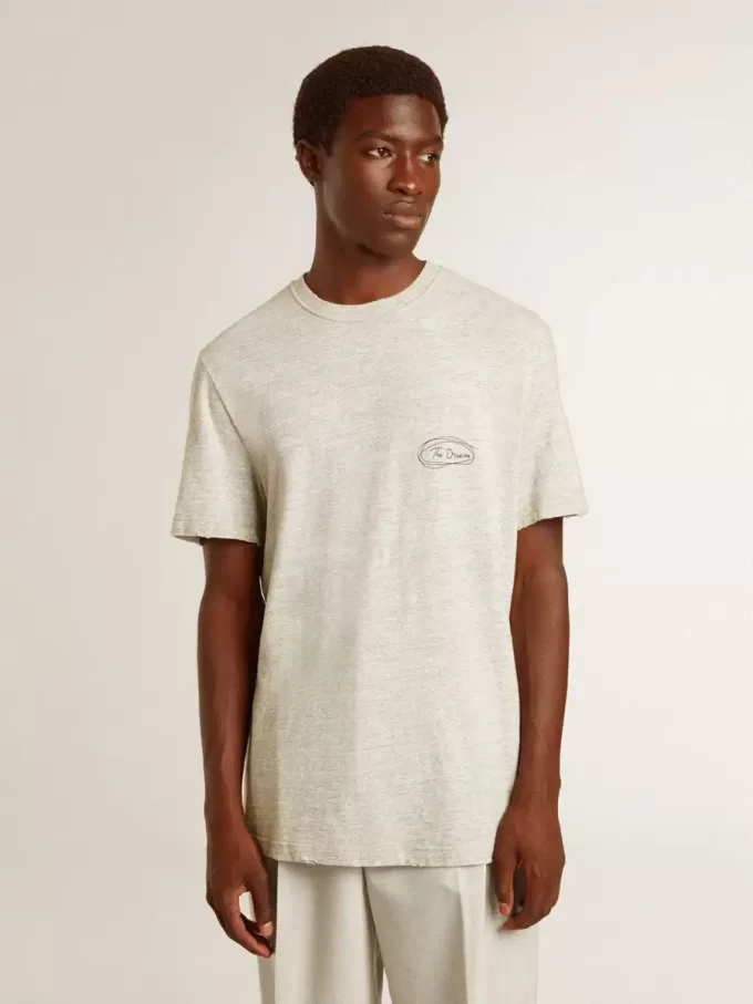 Graues Herren-T-Shirt mit schwarzem Schriftzug Graues Herren-T-Shirt mit schwarzem Schriftzug