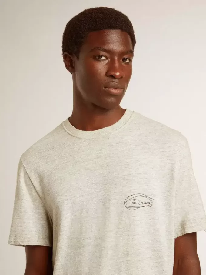 Graues Herren-T-Shirt mit schwarzem Schriftzug Graues Herren-T-Shirt mit schwarzem Schriftzug