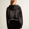 Graues, kurz geschnittenes Sweatshirt mit Used-Look