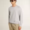 Graues Rundhals-Sweatshirt für Herren mit Kontrastnähten Graues Rundhals-Sweatshirt für Herren mit Kontrastnähten