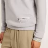 Graues Rundhals-Sweatshirt für Herren mit Kontrastnähten Graues Rundhals-Sweatshirt für Herren mit Kontrastnähten
