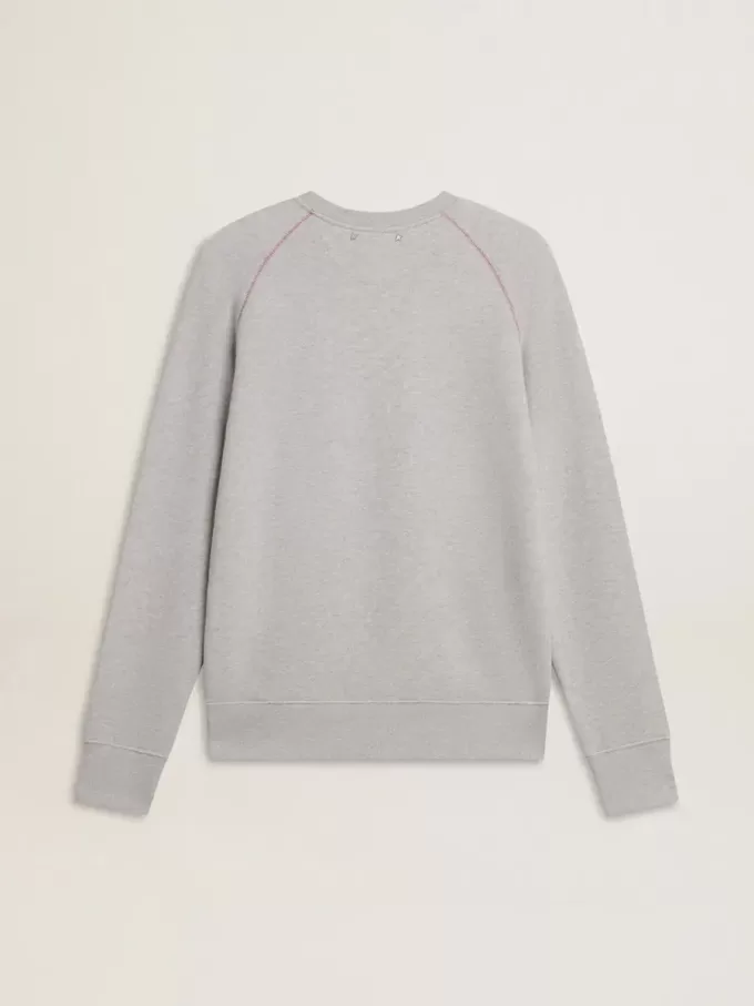 Graues Rundhals-Sweatshirt für Herren mit Kontrastnähten Graues Rundhals-Sweatshirt für Herren mit Kontrastnähten