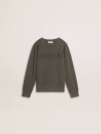 Graues Sweatshirt für Kinder mit geprägtem Logo