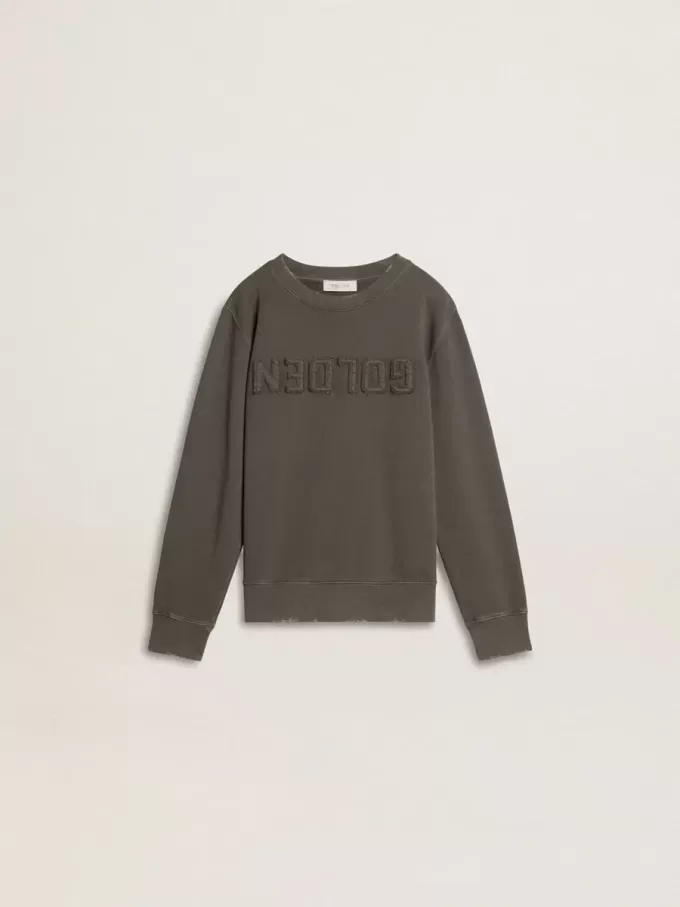 Graues Sweatshirt für Kinder mit geprägtem Logo Graues Sweatshirt für Kinder mit geprägtem Logo