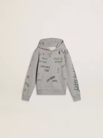 Graues Sweatshirt für Kinder mit mehrfarbigem Aufdruck