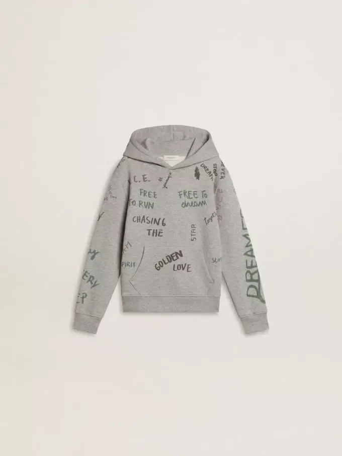 Graues Sweatshirt für Kinder mit mehrfarbigem Aufdruck Graues Sweatshirt für Kinder mit mehrfarbigem Aufdruck
